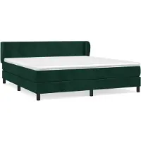 vidaXL Lit boxspring avec matelas vert foncé 180x200 cm velours