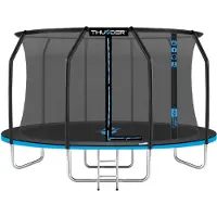 Thunder Trampoline de jardin Ultra 427 cm 14 ft filet intérieur 150 kg Bleu Noir