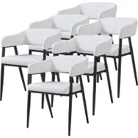 En.casa Lot de 6 chaises de salle à manger « Kohlmand » rembourrées, tissu gris clair