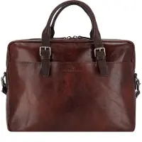 Castelijn & beerens Sac d'Ordinateur Portable Castelijn & Beerens Rien RFID 15,6 Inch Double Zip Cognac