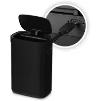 FlinQ Mira Trashcan - Poubelle rechargeable avec couvercle Softclose et voyant LED - Poubelle - Poubelle en acier inoxydable - 50 Litres