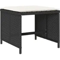vidaXL Ensemble de jardin 15 pièces avec coussins Noir Poly Rattan