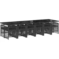 vidaXL Ensemble de jardin 13 pièces avec coussins Noir Poly Rattan