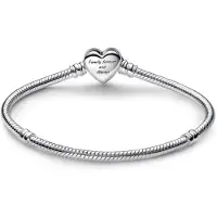 Pandora Bracelet Maille Serpent Fermoir C?ur Infini Scintillant Pandora Moments