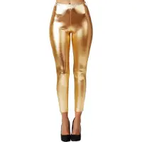 Dressforfun Leggings métallisés or M - déguisement costume halloween déguisement fête carnaval déguisement fête - 303593