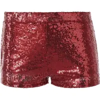 TecTake Femmes, Short, Short à paillettes, Rouge, (S)