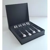 Anovi Luxe Oestervorkjes Set – Perfect voor Zeevruchten – 4 Stuks – Elegante Geschenkverpakking, Couverts, Argent