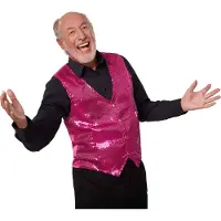 TecTake Hommes, Veston, Veste à paillettes pour hommes, Pink, (S)