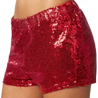 Dressforfun Short à paillettes rouge S - Déguisement costume de fête d'halloween carnaval costume de fête - 303911