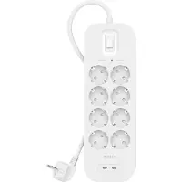 Belkin Multiprise Parafoudre 8 Prises Uk + 2 X Usb-c Blanc (srb004ca2m)