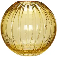 Hubsch Vase en verre jaune H17