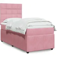 vidaXL Lit boxspring avec matelas rose 100x200 cm velours