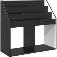 vidaXL Étagère pour enfants Noir 72,5 x 29,5 x 69 cm Matériau dérivé du bois