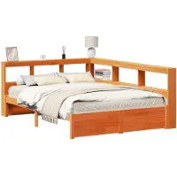 vidaXL Étagère de lit universelle, 2 pièces, couleur marron cire, 200 x 150 cm