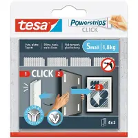 TESA Bande auto-agrippante Powerstrips CLICK, small, blanc
