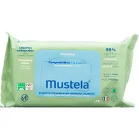Mustela Compostable at Home Cleansing Wipes lingettes nettoyantes avec parfum pour bébé 60 pcs