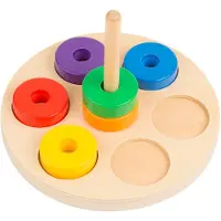 Educo Formes Et Couleurs - Empilez Les Disques - Jeu Montessori