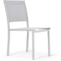Oviala Chaise De Jardin Aluminium Et Textilène Blanc