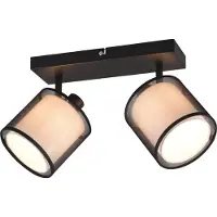 TRIO Plafonnier noir Burton 2 lumières