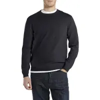 Replay pour homme. UK4851.000.G22578 Pull en coton avec broderie bleue r (S), Casuel