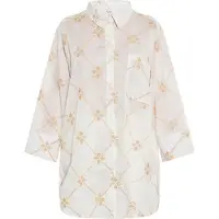 Usha Chemisier beige / blanc