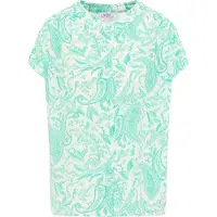 Usha Chemisier turquoise / blanc cassé
