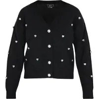 Faina Cardigan noir / transparent
