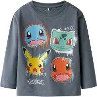 Name it T-Shirt 'NMMNor Pokemon' bleu-gris / bleu clair / menthe / orange clair