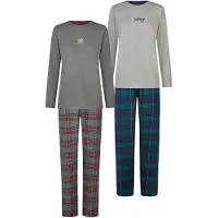 Happy Shorts Pyjama 'Christmas' bleu foncé / gris / vert / rouge