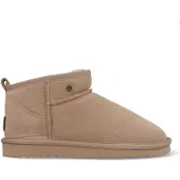 Warmbat Durack Enkellaarsjes Plat - Taupe - Maat 43