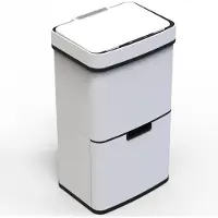 Kitchen Move Poubelle automatique tri sélectif blanc 75l - - BAT-SD802 WHITE - narvik