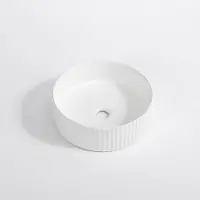 Qeramiq Arto vasque - 35x35x11.5cm - nervurée - ronde - céramique - blanc brillant SW1413320