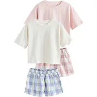 Next Pyjama bleu-gris / rose / rose ancienne / blanc