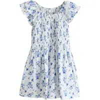 Next Robe bleu / blanc cassé