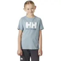 Helly Hansen Logo Jr Short Sleeve T-shirt Bleu,Gris 12 Years Enfants