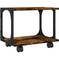 vidaXL Support d'imprimante à 2 niveaux chêne fumé 41x28x33,5 cm
