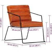 vidaXL Fauteuil Brun roux Cuir véritable