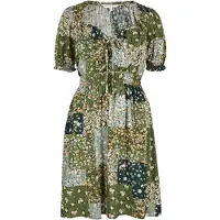 Apricot Robe beige / vert / vert foncé / orange clair