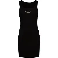 GUESS Jeans Slim Rib Embro Sleeveless Dress Noir S Femme
