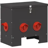 vidaXL Nourrisseur pour poules Noir 40,5 x 25 x 38 cm Acier laminé à froid