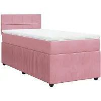 vidaXL Lit boxspring avec matelas rose 90x200 cm velours