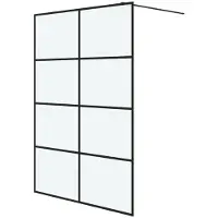 vidaXL Paroi de douche pour passage piétonnier noir 140x195 cm verre ESG mat