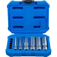 Bgs Jeu de douilles articulées pour bougies de préchauffage et d'allumage, entraînement carré intérieur 6,3 mm (1/4") / 10 mm (3/8") SW 8 - 9 - 10 - 12 - 14 - 16 mm 11pcs - 80000