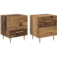 vidaXL Cabinet de chevet 2 pcs Bois Ancien 40 x 35 x 47,5 cm