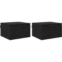 vidaXL Cabinet de chevet avec tiroir 2 pcs Chêne noir 34 x 30 x 20 cm