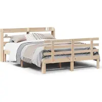 vidaXL Cadre de lit avec tête de lit sans matelas 135x190 cm