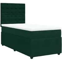 vidaXL Lit boxspring avec matelas vert foncé 90x190 cm velours