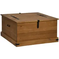 vidaXL Coffre de rangement HALDEN 91x91x47 cm bois massif pin