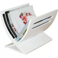 Homestyle4u Porte Journaux En Bois Blanc Peint