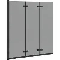 vidaXL Paroi de douche pliante noire 130 x 138 cm